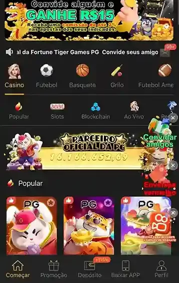 Interface do aplicativo U34 cassino