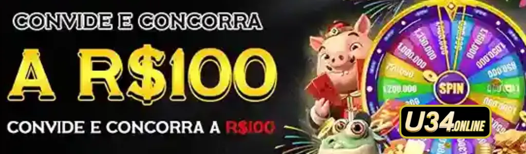 Promoção de R$100 no U34 cassino ao convidar amigos