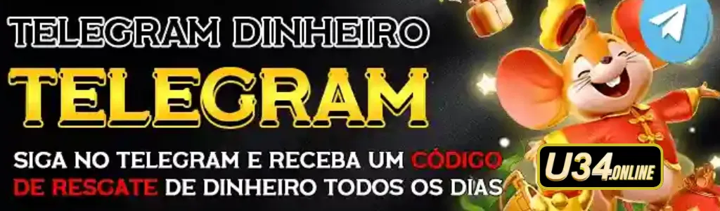Promoção do canal Telegram U34 cassino com bônus exclusivos para membros