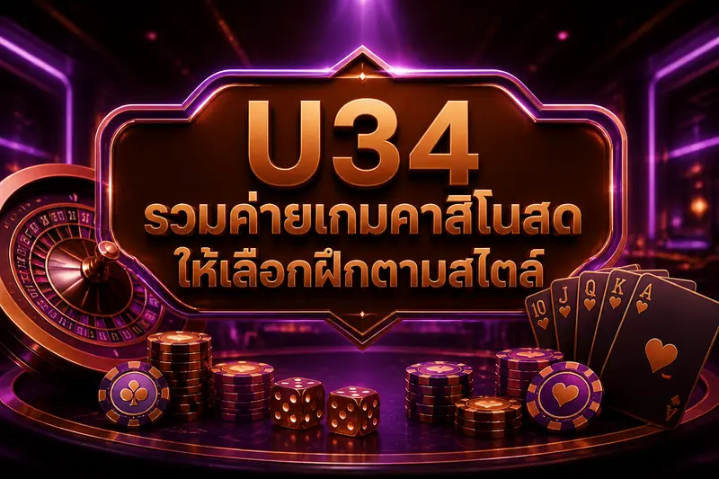 U34 รวมค่ายเกมคาสิโนสดให้เลือกฝึกตามสไตล์
